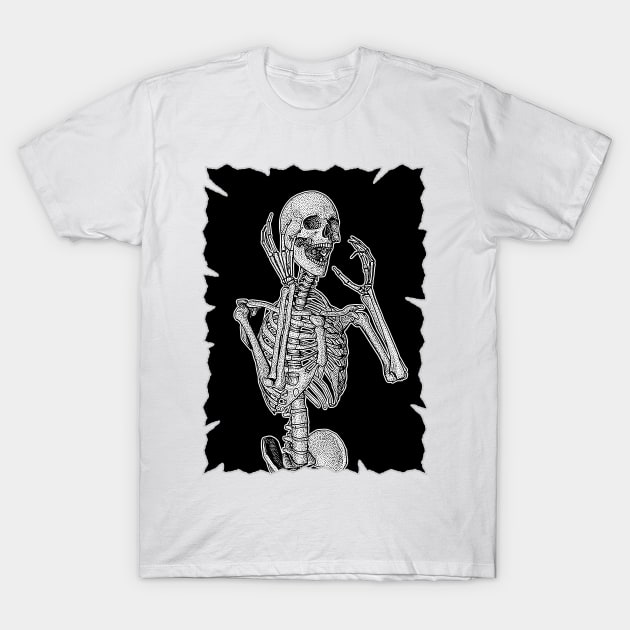Skeleton screaming in horror T-Shirt by EnriqueV242